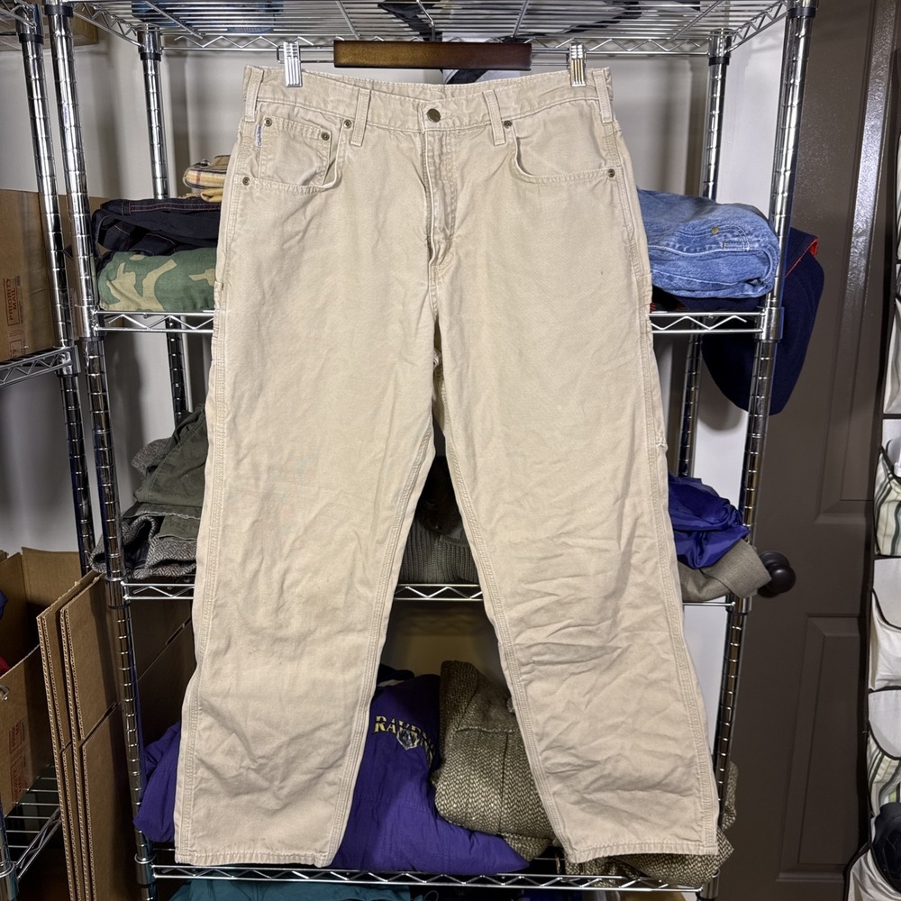 Carhartt B159 Pants Mens Size 35x32 Beige Loose‎ Fit Painter Y2k Work Loose